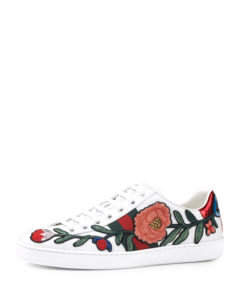 Gucci New Ace Floral-Embroidered Low Top Sneaker