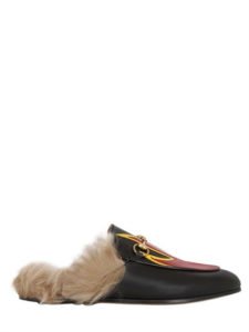 Princetown Leather & Fur Mules