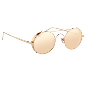 Linda Farrow Oval Sunglasses in Rose Gold