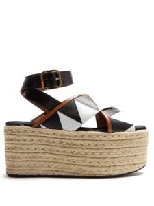 Marni Zigzag-Appliqué Espadrille Flatform Sandals