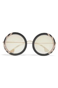 Alice + Olivia Beverly Swarovski Crystal-Embellished Round-Frame Sunglasses