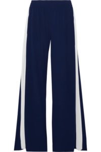 Norma Kamali Striped Stretch-Jersey Wide Pants