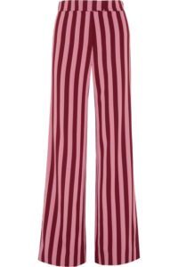 AlexaChung Striped Crepe Wide-Leg Pants